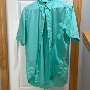 Ralph Lauren Polo  Men's Turquoise Short Sleeve Shirt, L